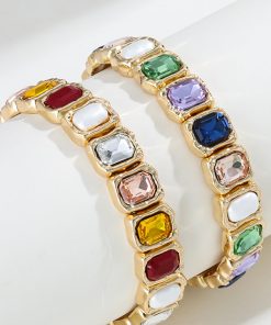 Glass Stone Alloy Bracelet